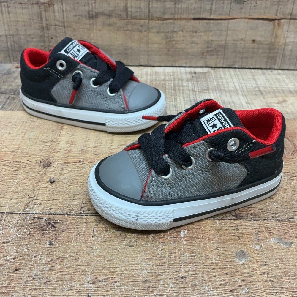 Converse All Star Shoes Boys Toddler Size 4 21 Black Canvas Low Top Sneaker